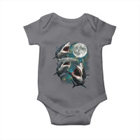 Funny Sharks Howling at Moon Baby Onesie Funny Great White Sharks and Hammerhead Shark