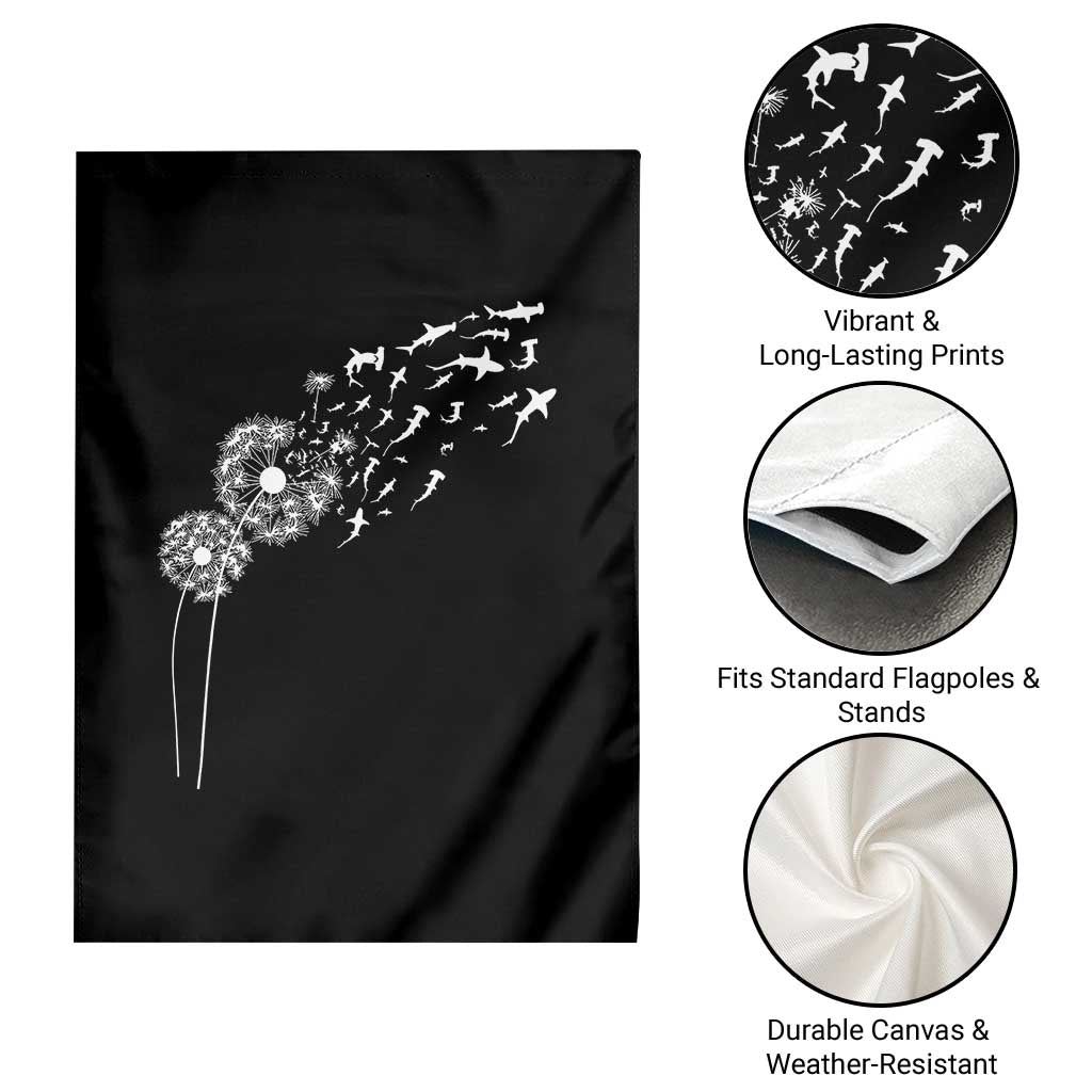 Shark Dandelion Flower for Ocean Wildlife Lover Garden Flag