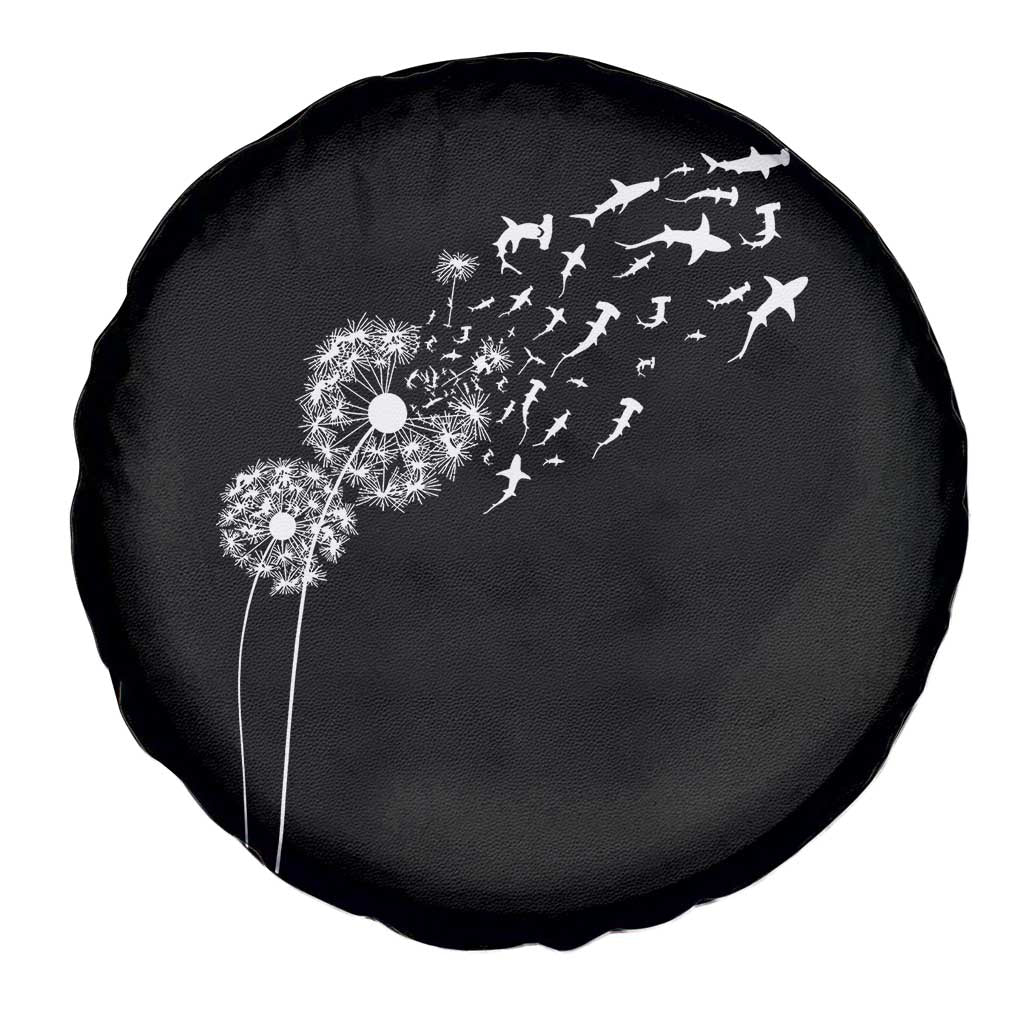 Shark Dandelion Flower for Ocean Wildlife Lover Spare Tire Cover