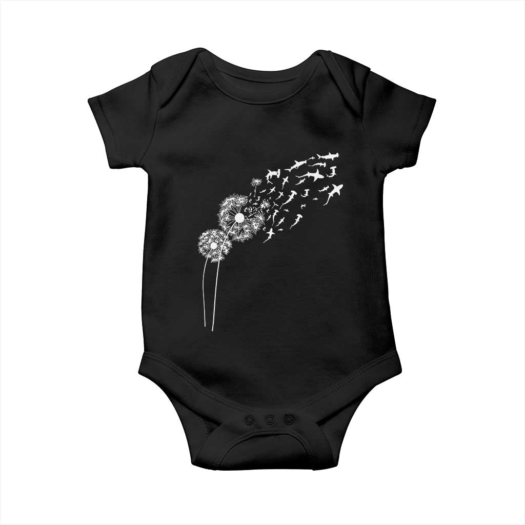Shark Dandelion Flower for Ocean Wildlife Lover Baby Onesie