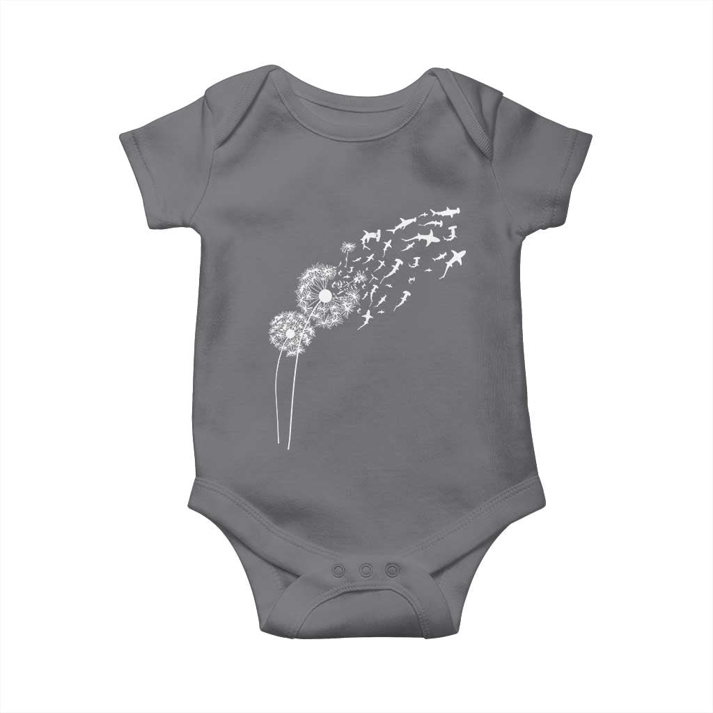 Shark Dandelion Flower for Ocean Wildlife Lover Baby Onesie