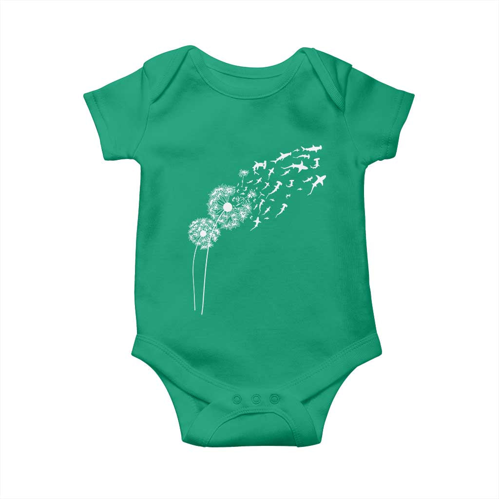 Shark Dandelion Flower for Ocean Wildlife Lover Baby Onesie