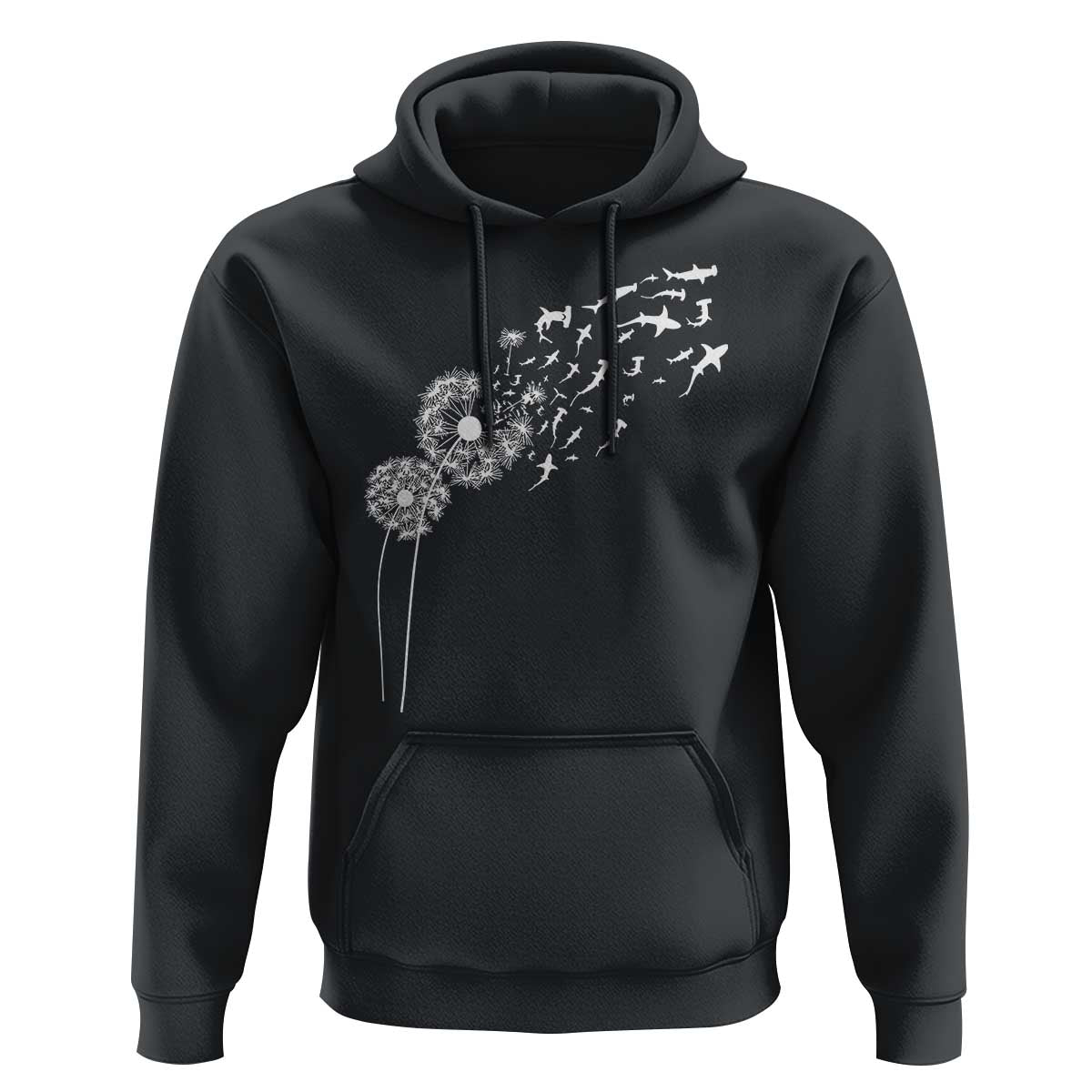 Shark Dandelion Flower for Ocean Wildlife Lover Hoodie