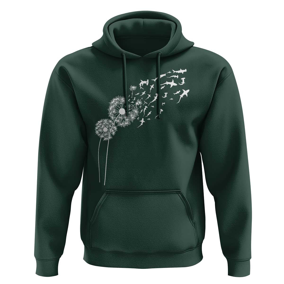 Shark Dandelion Flower for Ocean Wildlife Lover Hoodie