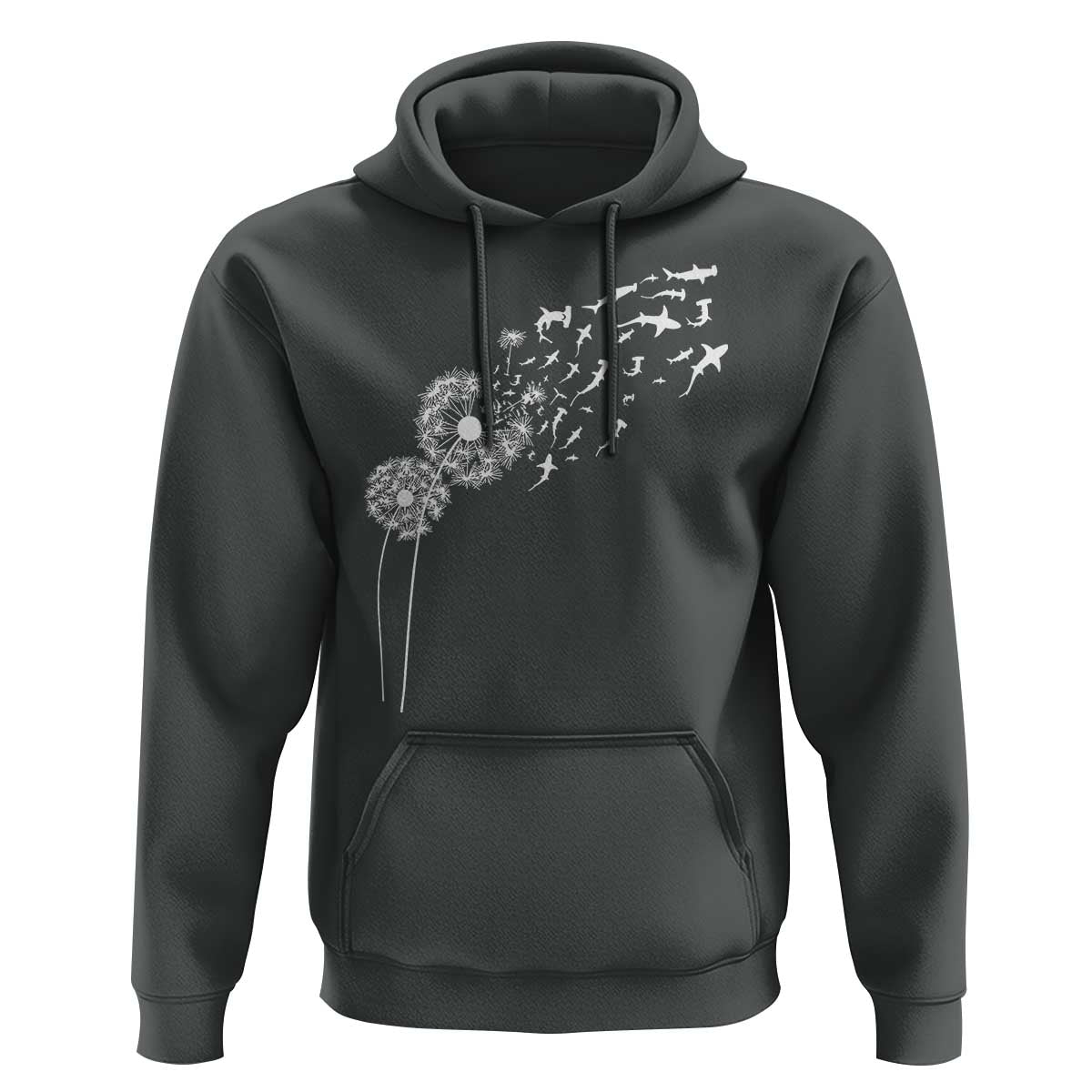 Shark Dandelion Flower for Ocean Wildlife Lover Hoodie
