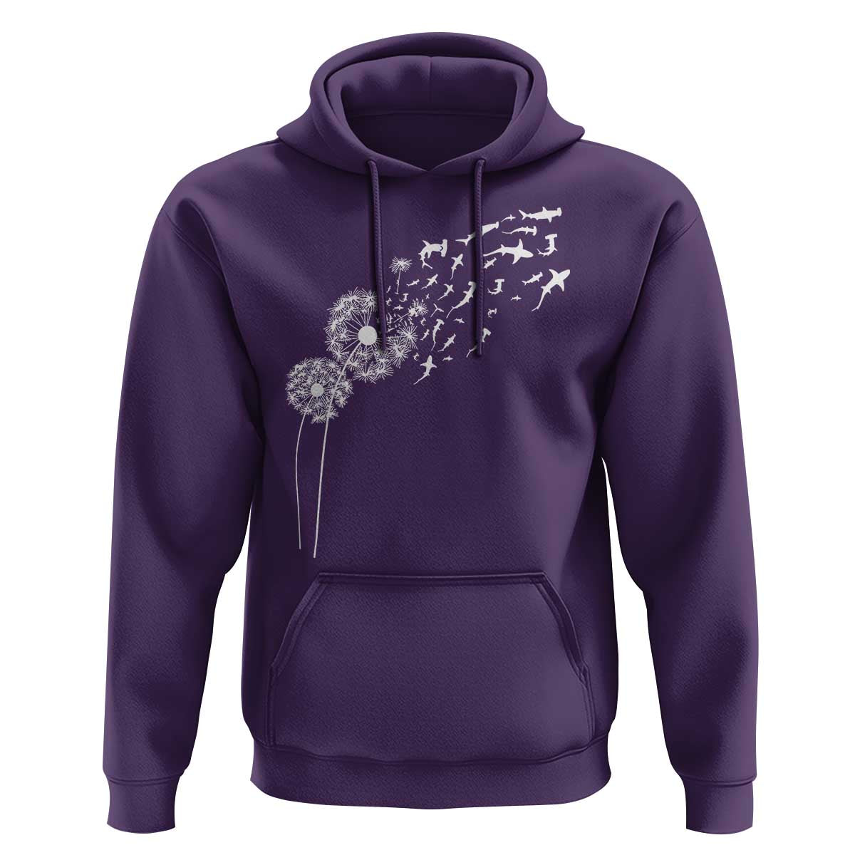 Shark Dandelion Flower for Ocean Wildlife Lover Hoodie