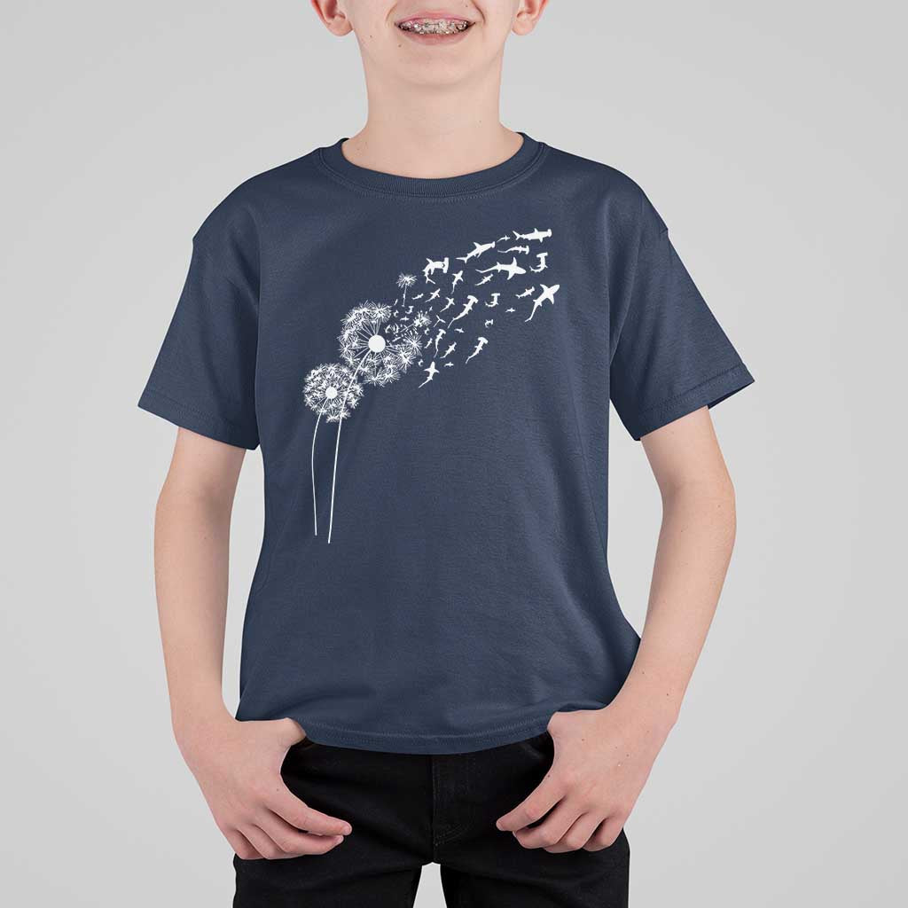 Shark Dandelion Flower for Ocean Wildlife Lover T Shirt For Kid