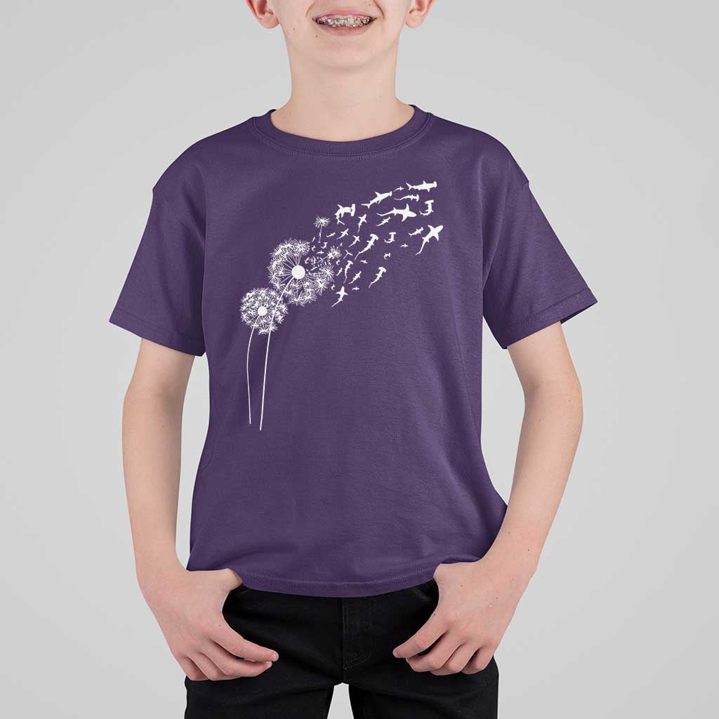 Shark Dandelion Flower for Ocean Wildlife Lover T Shirt For Kid