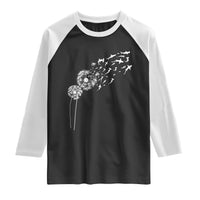 Shark Dandelion Flower for Ocean Wildlife Lover Raglan Shirt