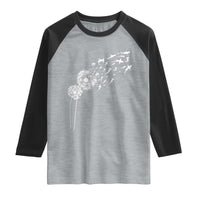 Shark Dandelion Flower for Ocean Wildlife Lover Raglan Shirt