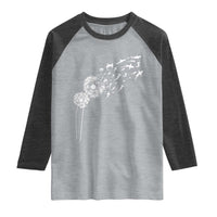 Shark Dandelion Flower for Ocean Wildlife Lover Raglan Shirt