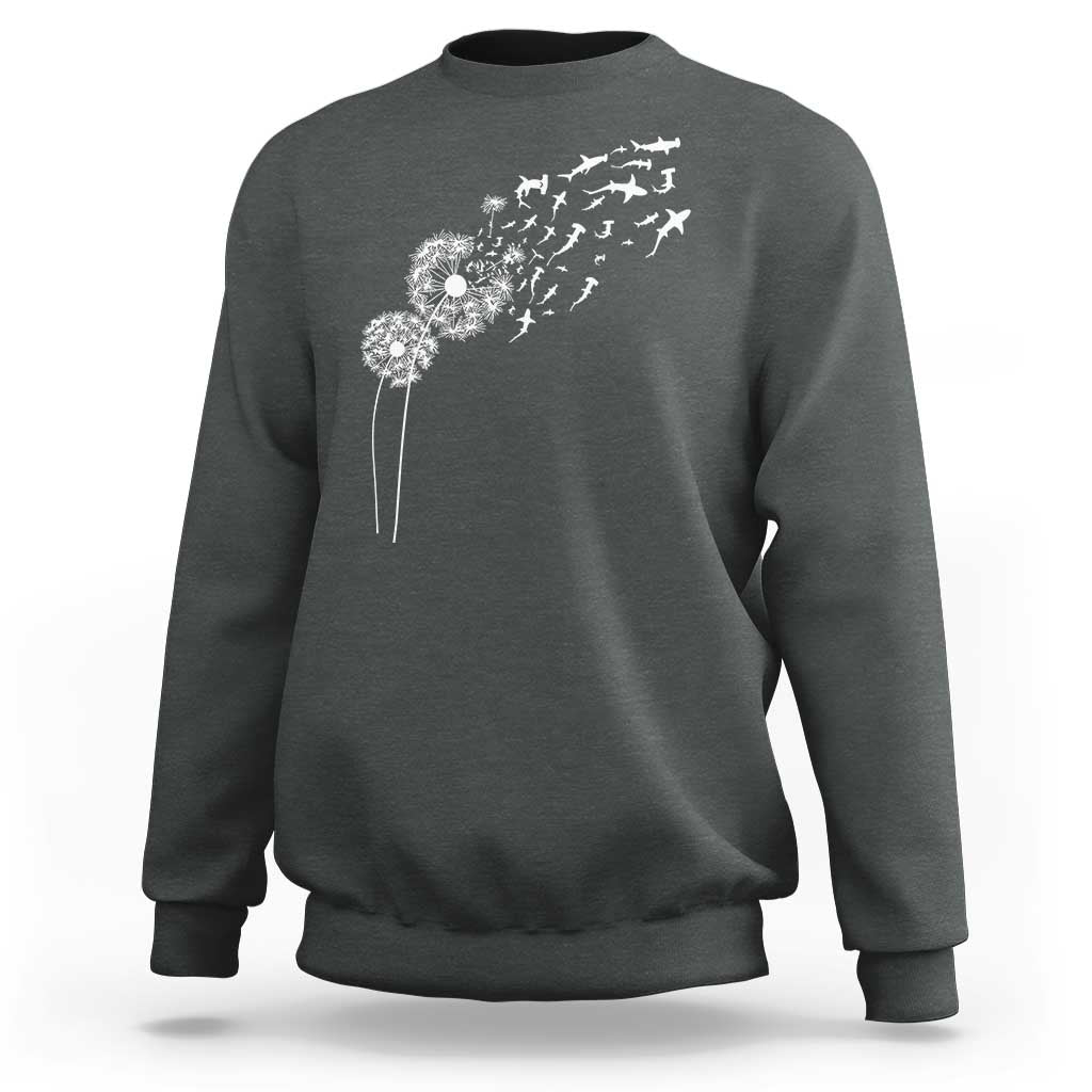 Shark Dandelion Flower for Ocean Wildlife Lover Sweatshirt