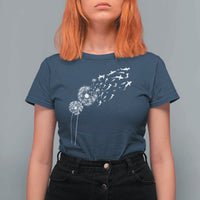 Shark Dandelion Flower for Ocean Wildlife Lover T Shirt For Women