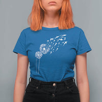 Shark Dandelion Flower for Ocean Wildlife Lover T Shirt For Women