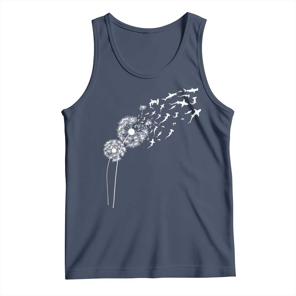 Shark Dandelion Flower for Ocean Wildlife Lover Tank Top