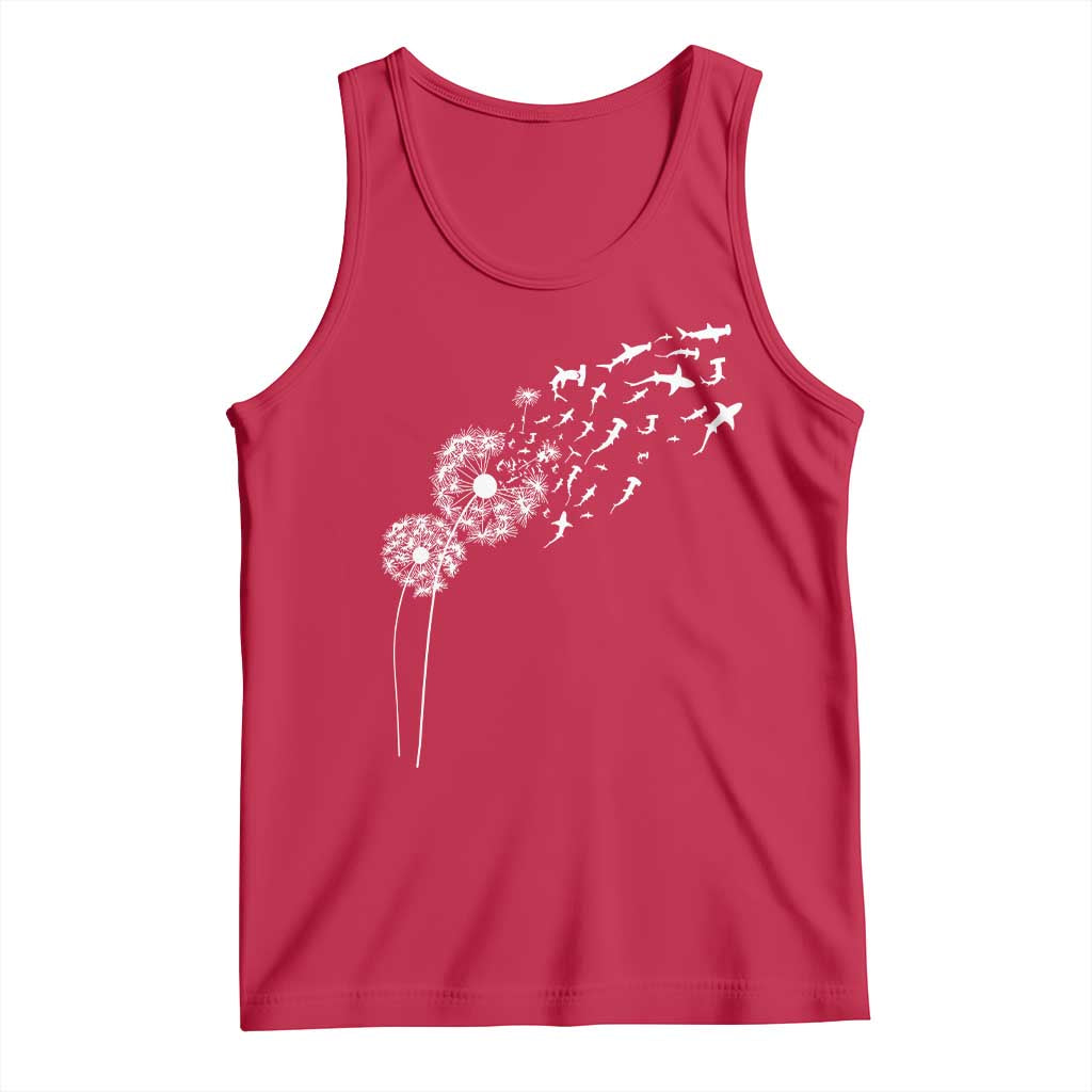 Shark Dandelion Flower for Ocean Wildlife Lover Tank Top