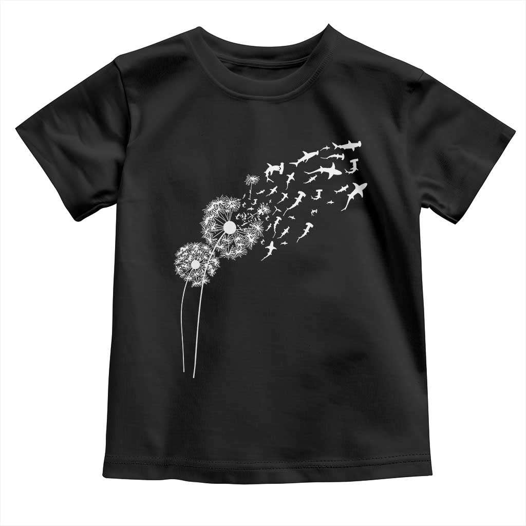 Shark Dandelion Flower for Ocean Wildlife Lover Toddler T Shirt