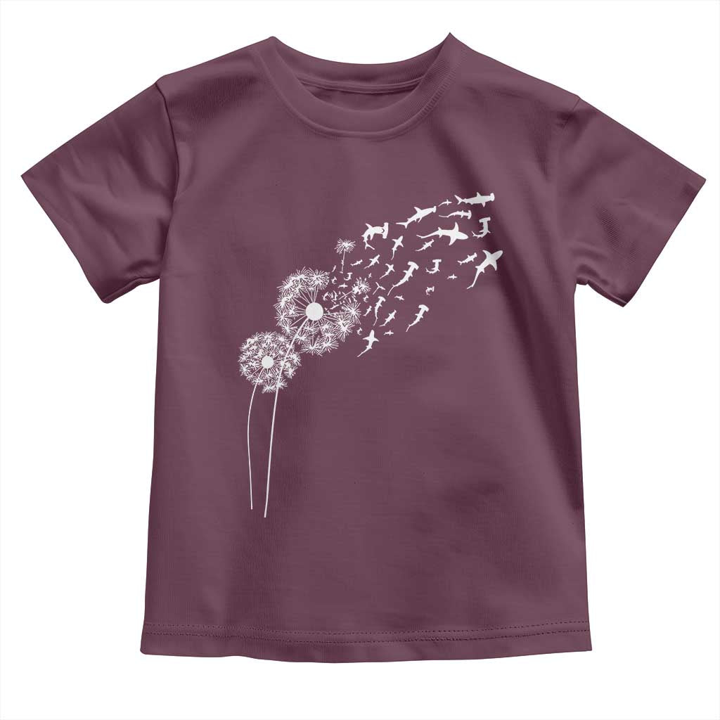 Shark Dandelion Flower for Ocean Wildlife Lover Toddler T Shirt