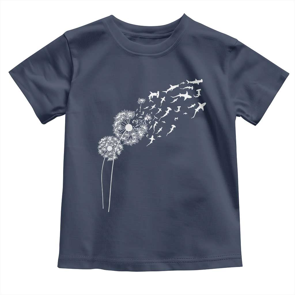 Shark Dandelion Flower for Ocean Wildlife Lover Toddler T Shirt