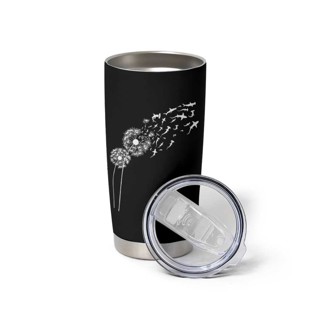 Shark Dandelion Flower for Ocean Wildlife Lover Tumbler Cup