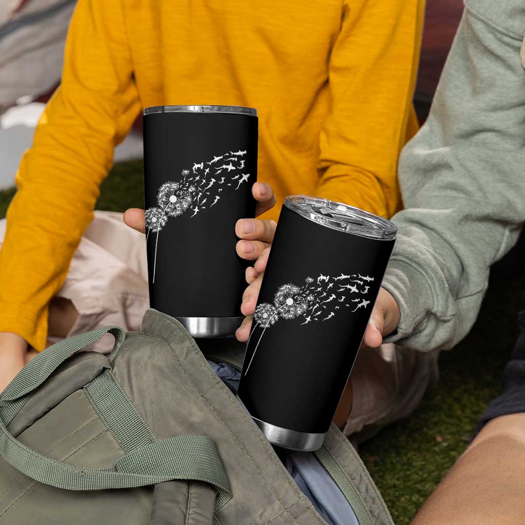 Shark Dandelion Flower for Ocean Wildlife Lover Tumbler Cup