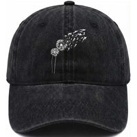 Shark Dandelion Flower for Ocean Wildlife Lover Washed Cotton Baseball Cap