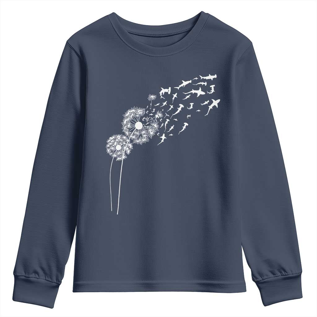 Shark Dandelion Flower for Ocean Wildlife Lover Youth Sweatshirt