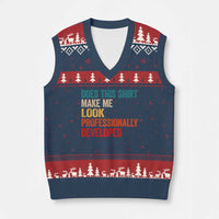Does This Shirt Make Me Look Professionally Developed V-Neck Knit Sweater Vest Retro Funny Sarcastic
