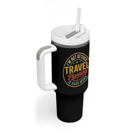 I'm Not Retired Travel Planning Is Hard Work Tumbler With Handle Funny Retirement Vacation Retro