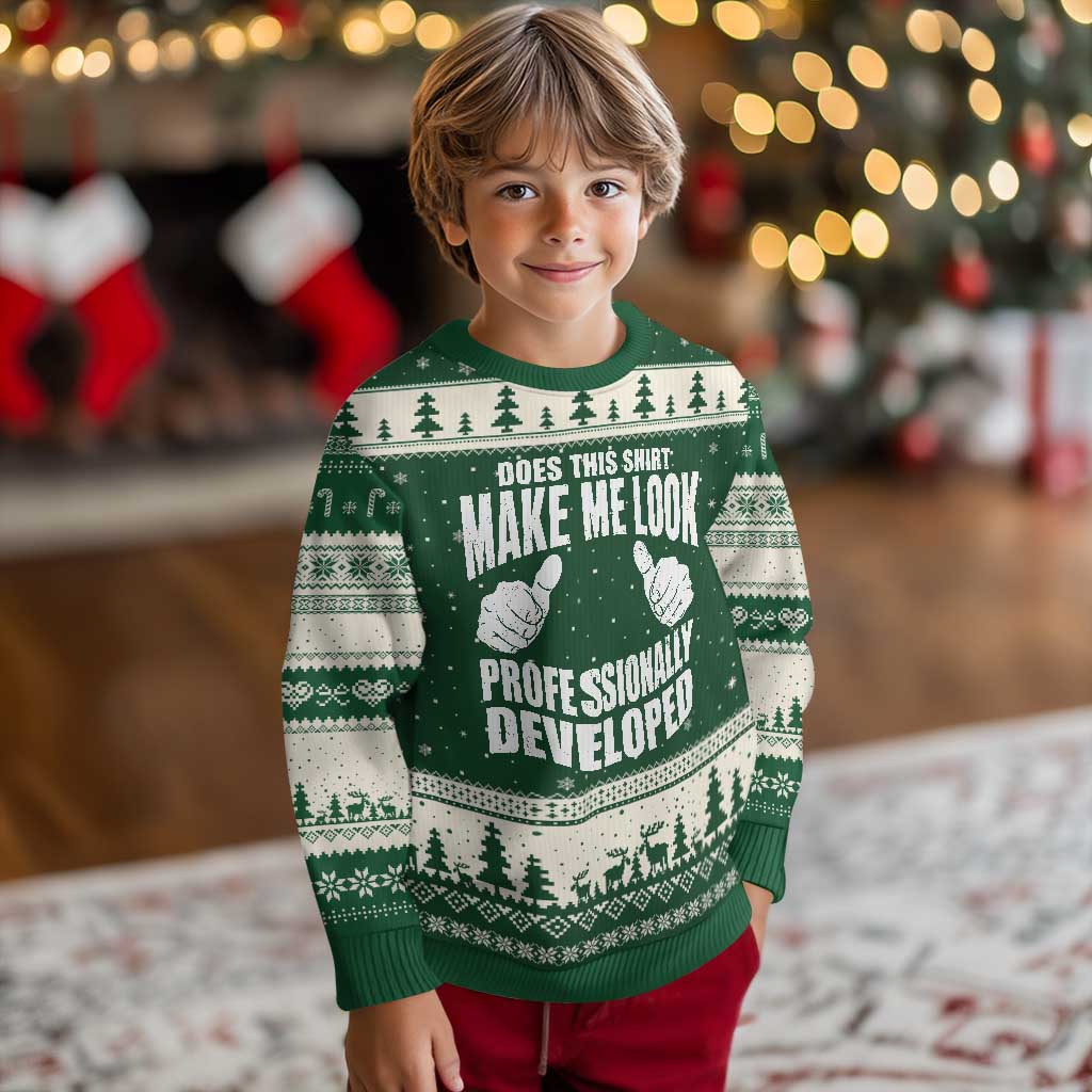 Funny Does This Shirt Make Me Look Professionally Developed Ugly Christmas Sweater