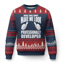 Funny Does This Shirt Make Me Look Professionally Developed Ugly Christmas Sweater