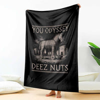 You Odyssey Deez Nuts Funny Trojan Horse Throw Blanket Inappropriate Adult Humor Ancient Greek