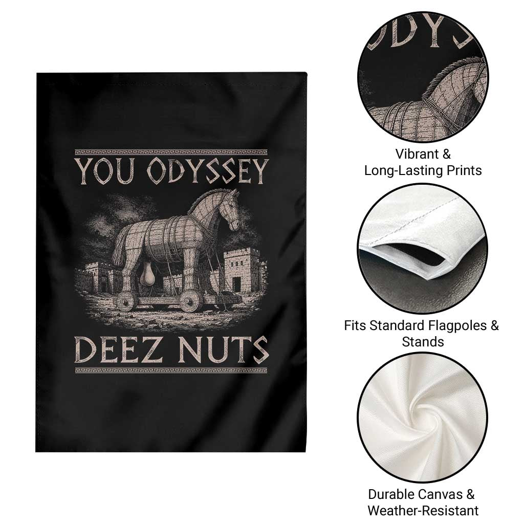 You Odyssey Deez Nuts Funny Trojan Horse Garden Flag Inappropriate Adult Humor Ancient Greek
