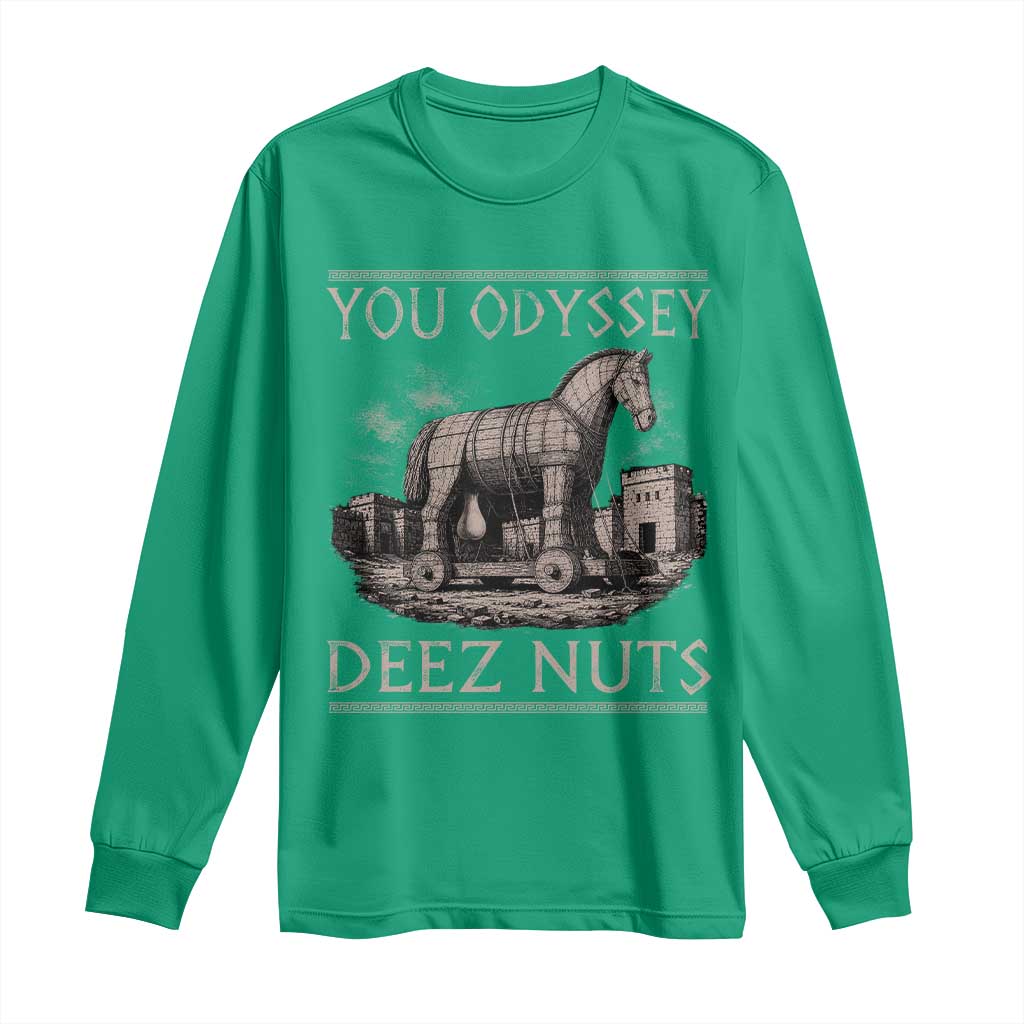 You Odyssey Deez Nuts Funny Trojan Horse Long Sleeve Shirt Inappropriate Adult Humor Ancient Greek
