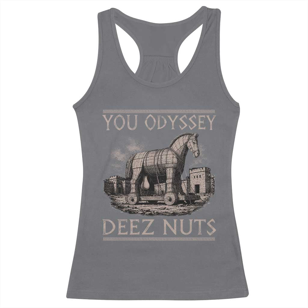 You Odyssey Deez Nuts Funny Trojan Horse Racerback Tank Top Inappropriate Adult Humor Ancient Greek