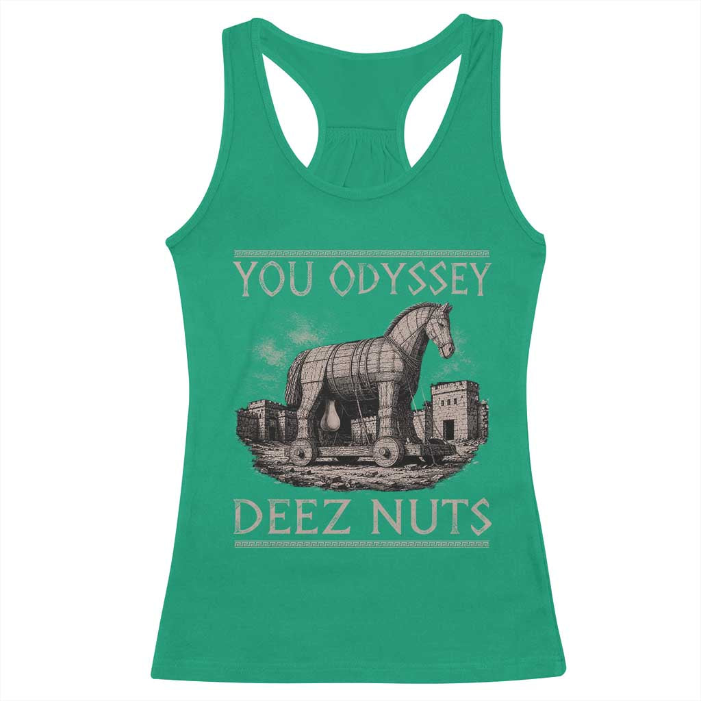You Odyssey Deez Nuts Funny Trojan Horse Racerback Tank Top Inappropriate Adult Humor Ancient Greek