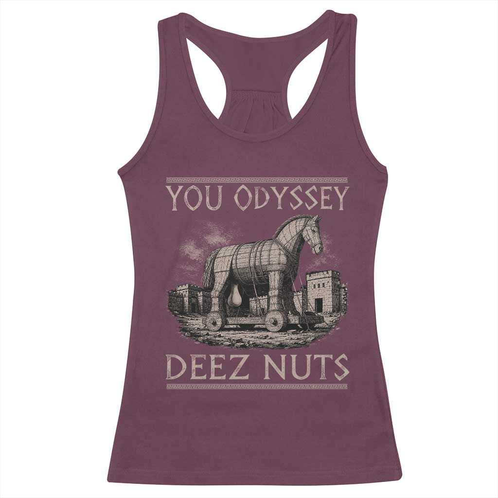 You Odyssey Deez Nuts Funny Trojan Horse Racerback Tank Top Inappropriate Adult Humor Ancient Greek