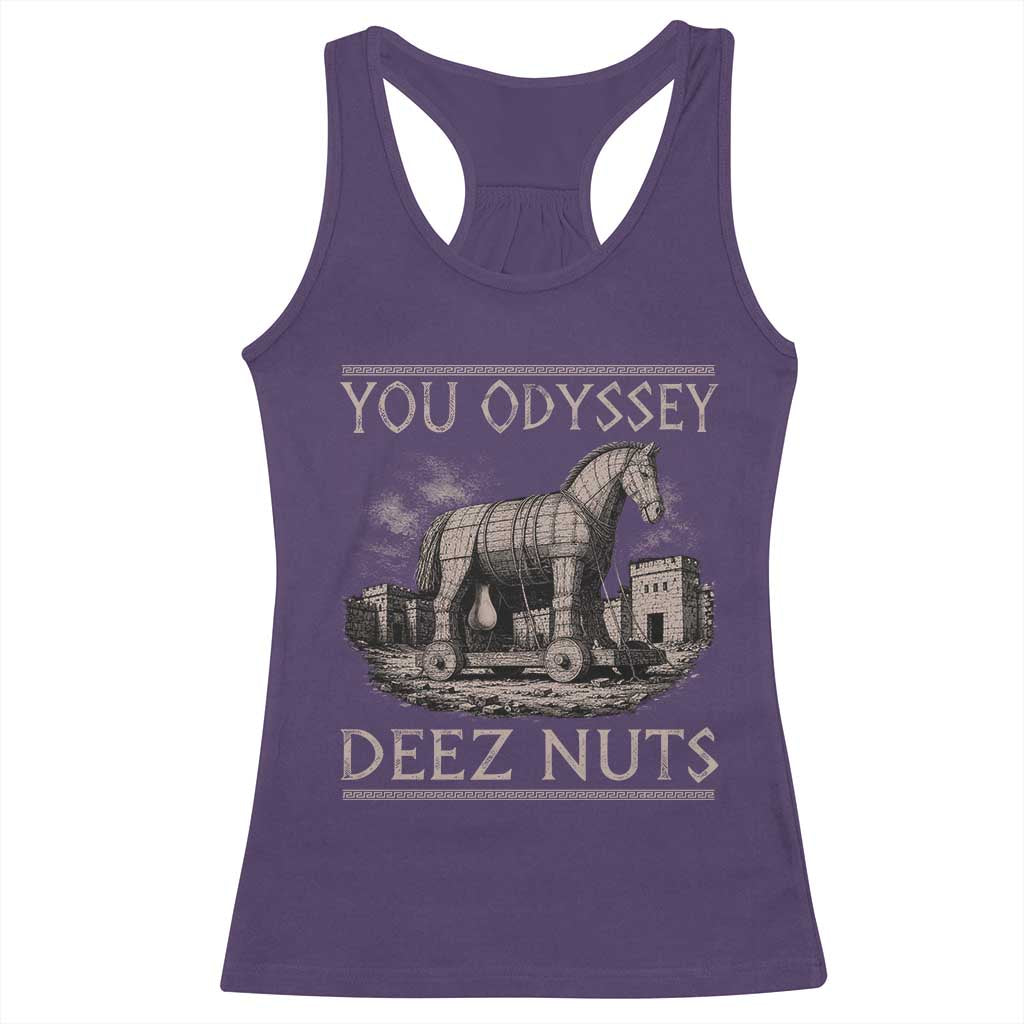 You Odyssey Deez Nuts Funny Trojan Horse Racerback Tank Top Inappropriate Adult Humor Ancient Greek