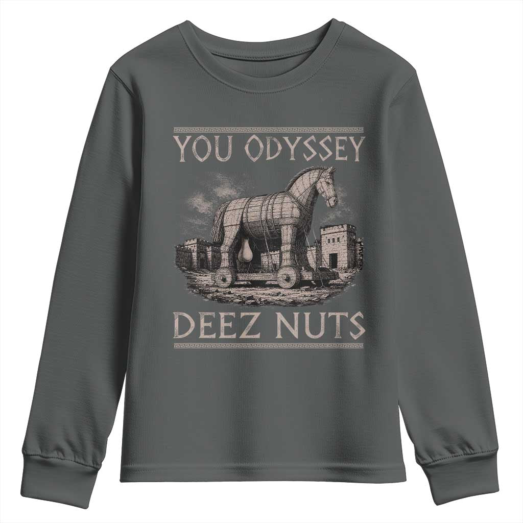 You Odyssey Deez Nuts Funny Trojan Horse Youth Sweatshirt Inappropriate Adult Humor Ancient Greek