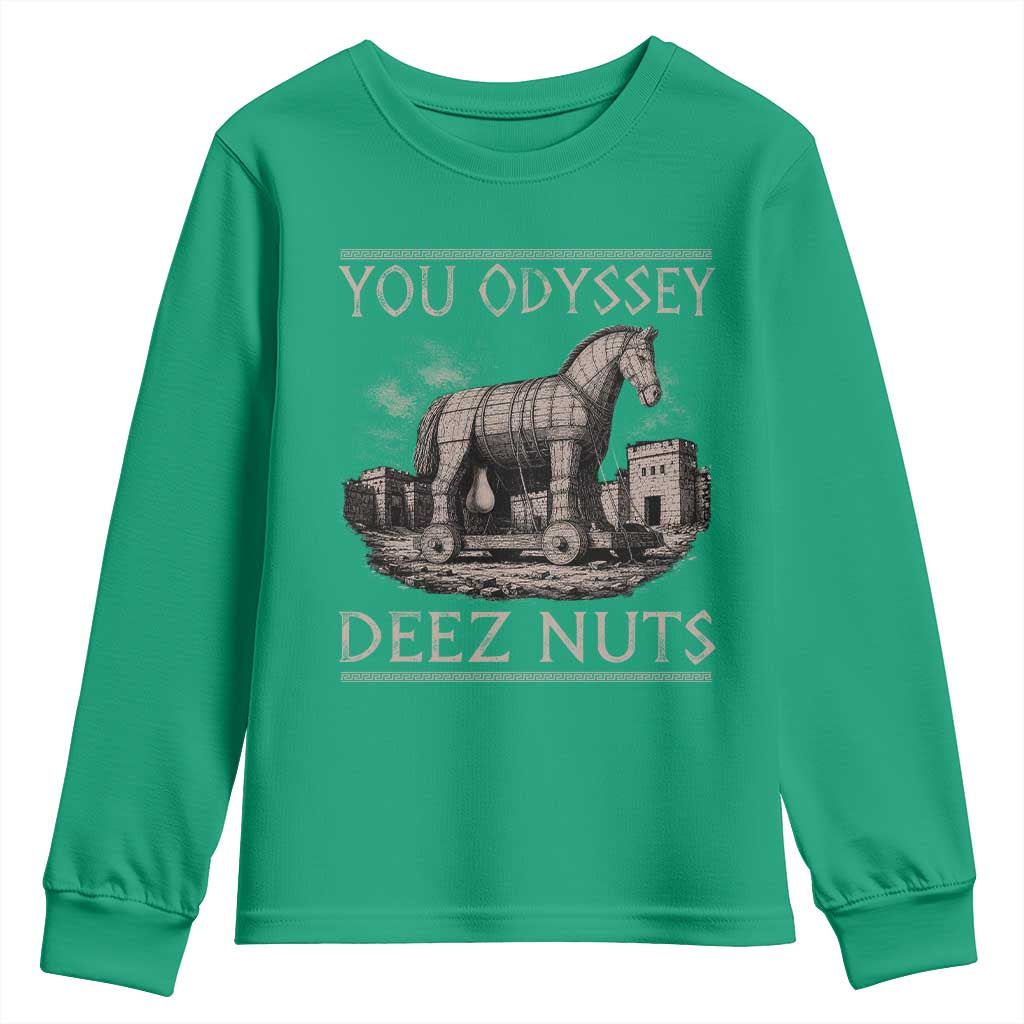 You Odyssey Deez Nuts Funny Trojan Horse Youth Sweatshirt Inappropriate Adult Humor Ancient Greek