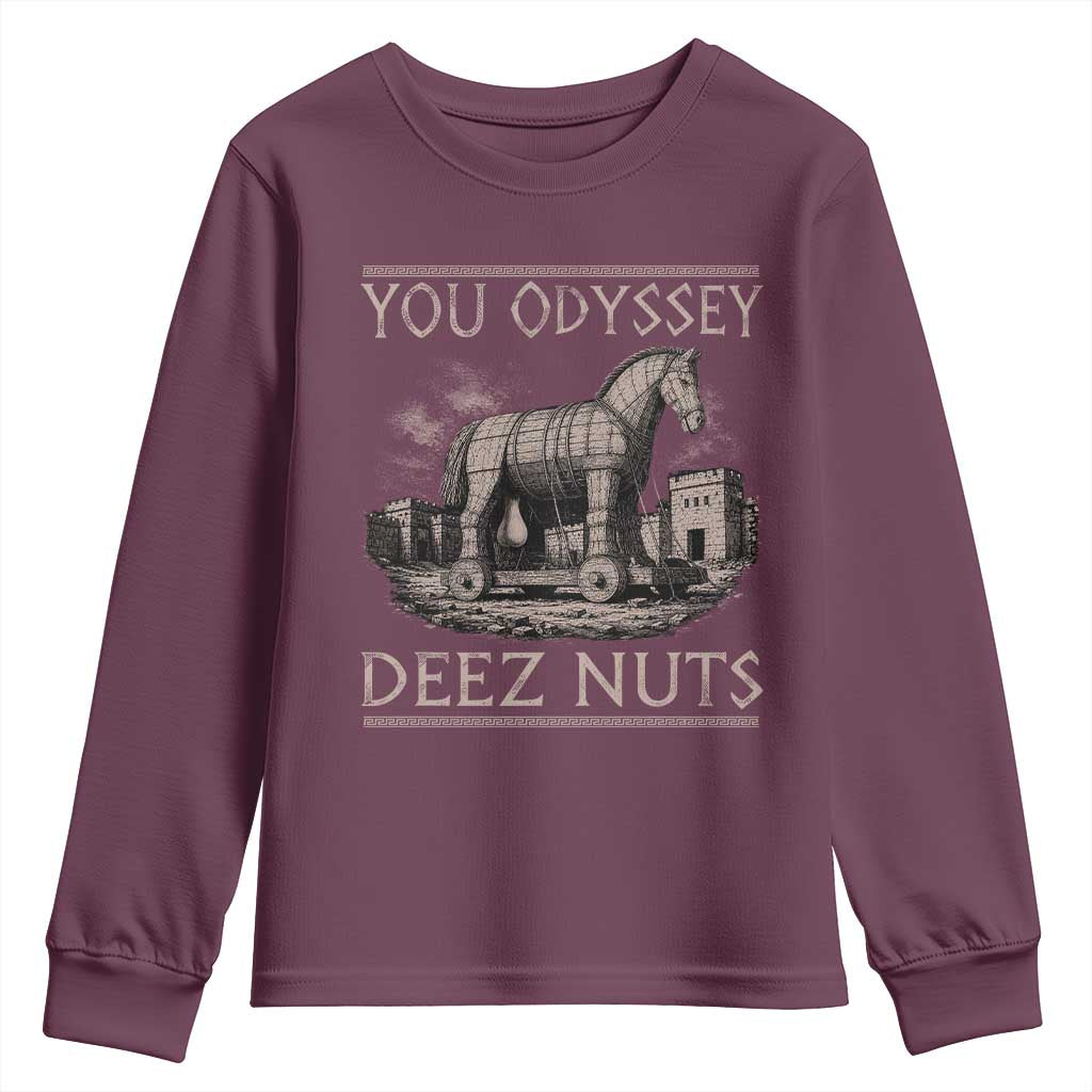 You Odyssey Deez Nuts Funny Trojan Horse Youth Sweatshirt Inappropriate Adult Humor Ancient Greek