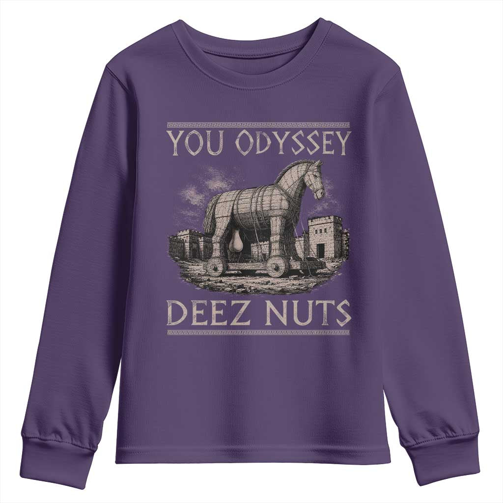 You Odyssey Deez Nuts Funny Trojan Horse Youth Sweatshirt Inappropriate Adult Humor Ancient Greek