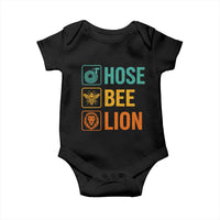 Hose Bee Lion Funny Meme Word Pun Retro Baby Onesie