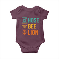 Hose Bee Lion Funny Meme Word Pun Retro Baby Onesie