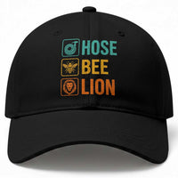 Hose Bee Lion Funny Meme Word Pun Retro Baseball Cap