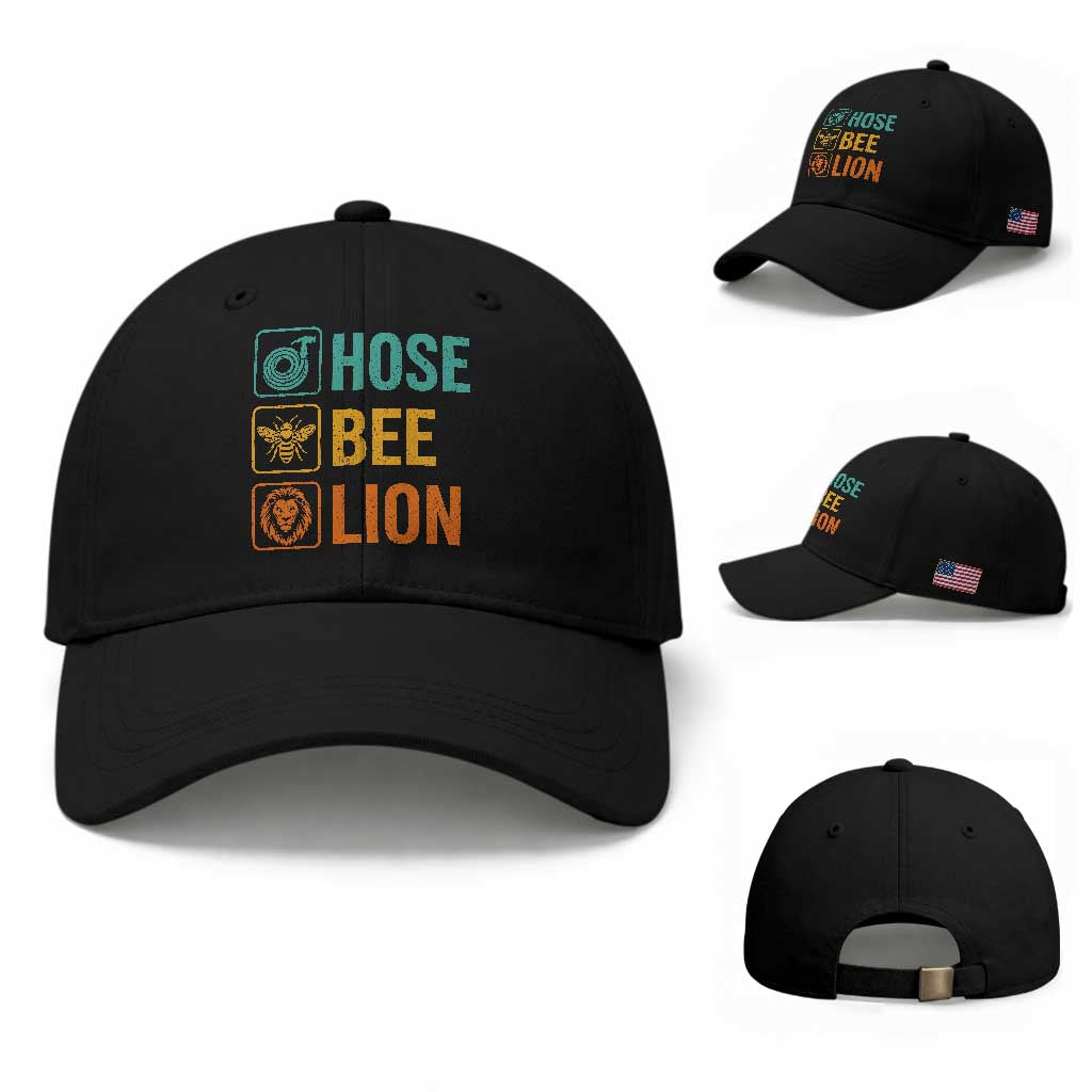 Hose Bee Lion Funny Meme Word Pun Retro Baseball Cap