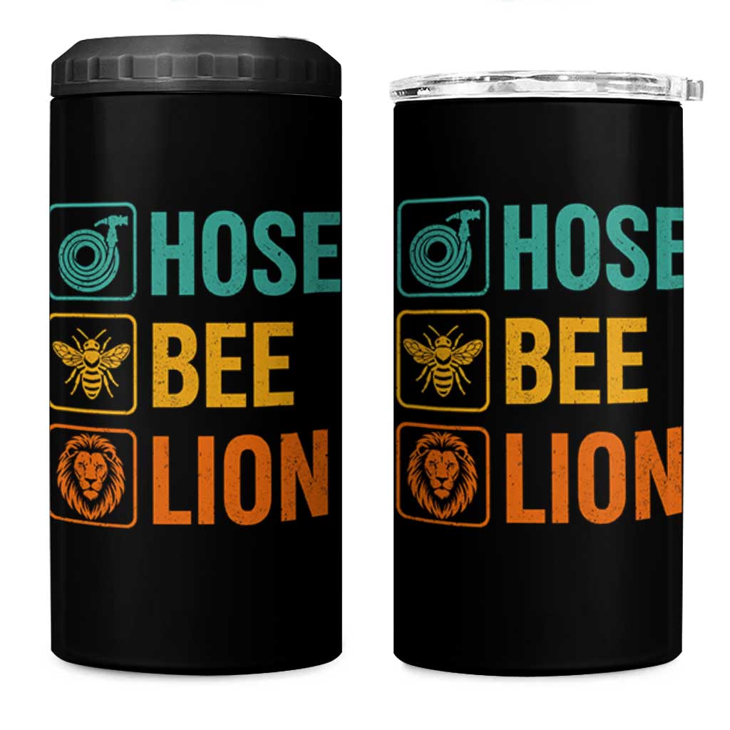 Hose Bee Lion Funny Meme Word Pun Retro 4 in 1 Can Cooler Tumbler