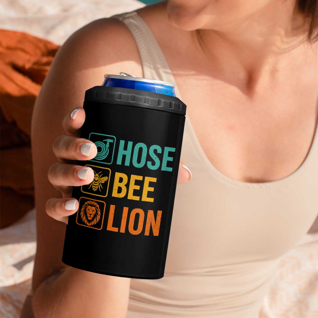 Hose Bee Lion Funny Meme Word Pun Retro 4 in 1 Can Cooler Tumbler