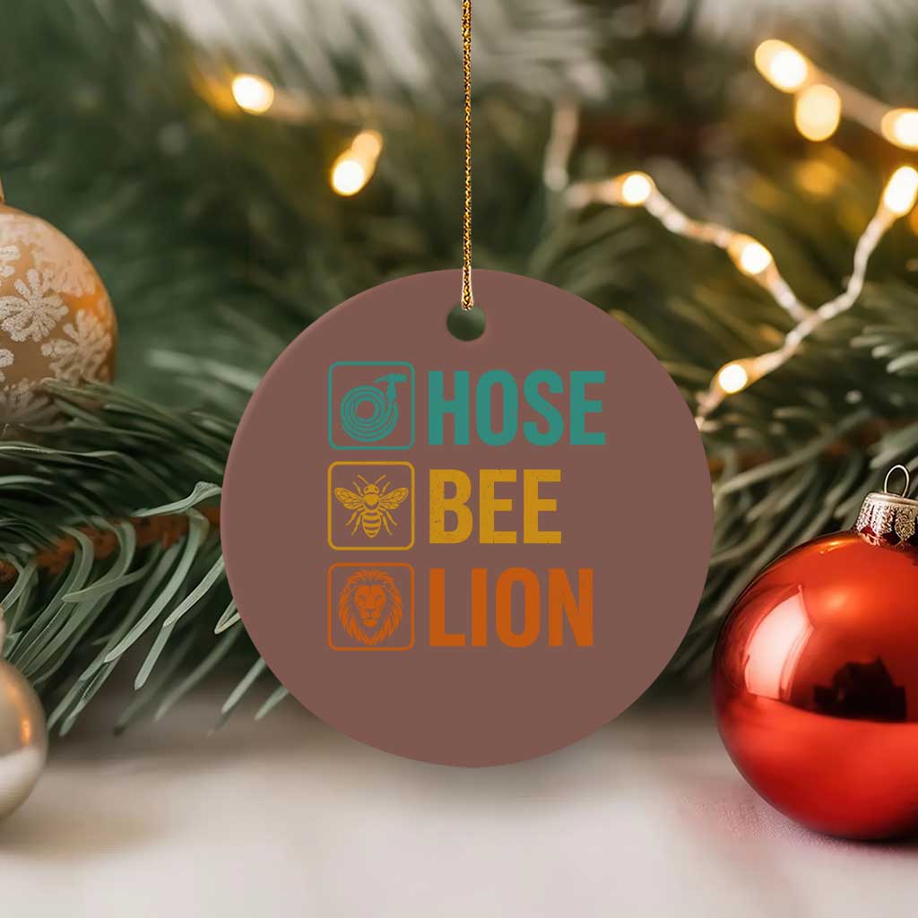 Hose Bee Lion Funny Meme Word Pun Retro Ceramic Ornament