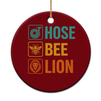 Hose Bee Lion Funny Meme Word Pun Retro Ceramic Ornament